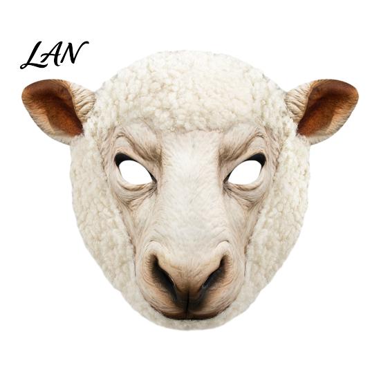 Comfortable Party Mask Realistic Animal Mask, Sheep Brown Bear Full Face Large Eye Opening Cosplay for Halloween Costume Props Breathable
