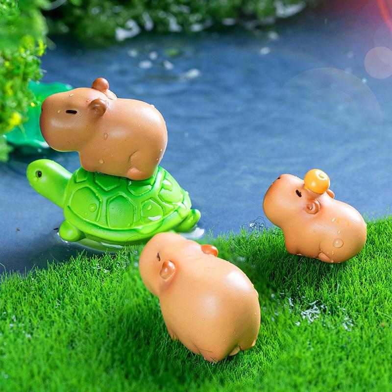 Мультяшные милые миниатюрные фигурки капибары креативные модные мини-фигурки животных кавайные украшения для дома своими руками аксессуары подарки