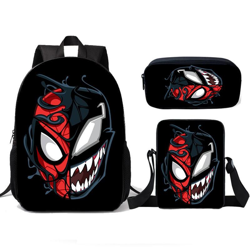 Школьный рюкзак, сумка для ланча, пенал Venom для детей, набор из трех предметов для детей