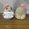 Positive Crochet Bowknot Potato Doll with Affirmation Card Home Room Decor Funny Handmade Big Butt Potato Doll Christmas Gifts