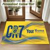 Crystal Velvet Square Rug Custom NameCristiano Ronaldo Pattern Non Slip Home Floor Decor Rug