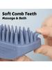 1Pc 3-Head Silicone Bath Massage Brush with Fur Removal for Cats/Dogs - Collects 96% Wet Hair during Washing - Grooming Tool