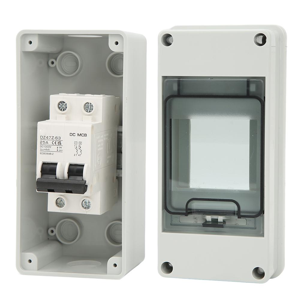 DC Miniature Circuit Breaker 2P 25A IP65 Pa66 Housing Circuit Breaker for Solar Off Grid System 1000V