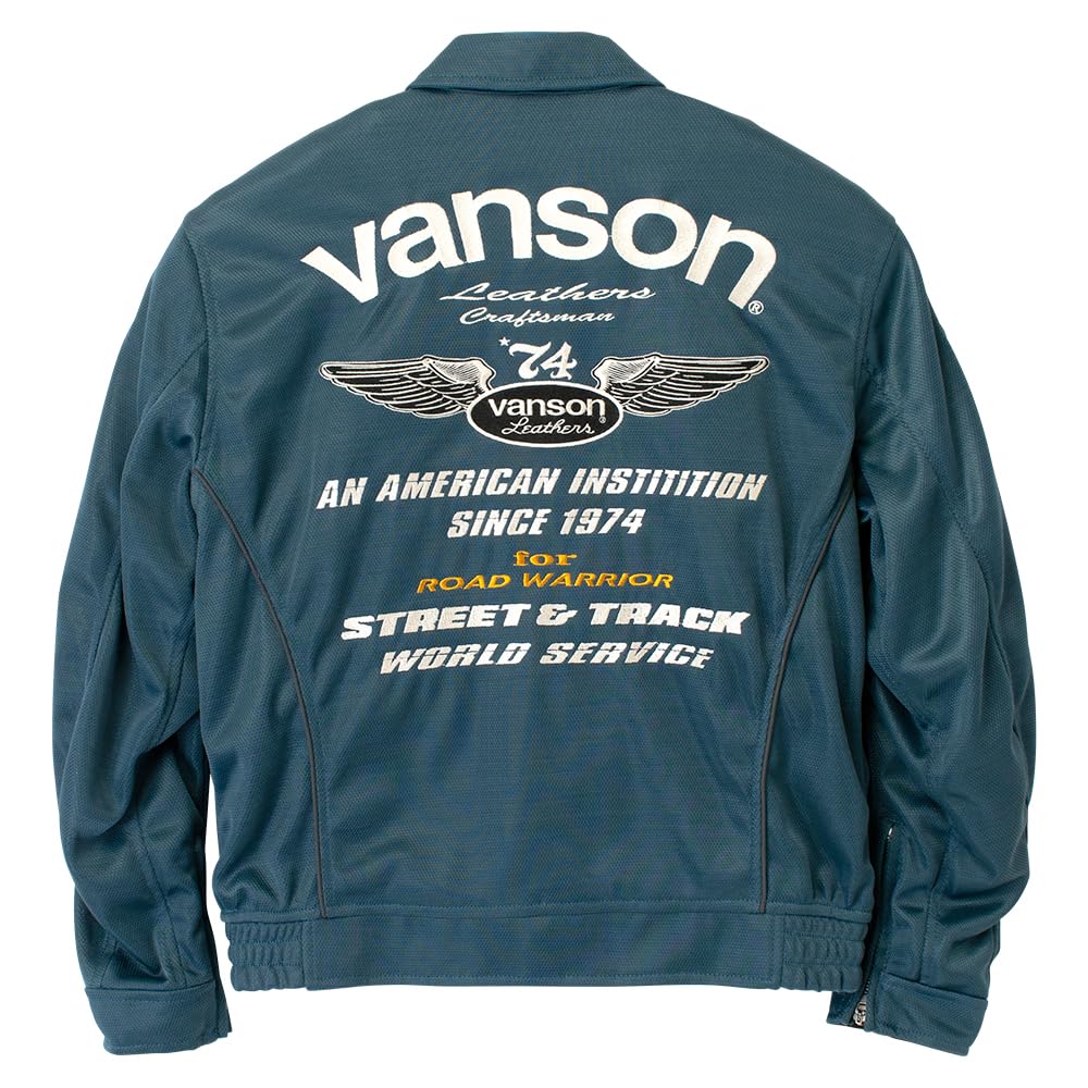 Vanson Men's Mesh Swing Top Jacket in Navy/White
