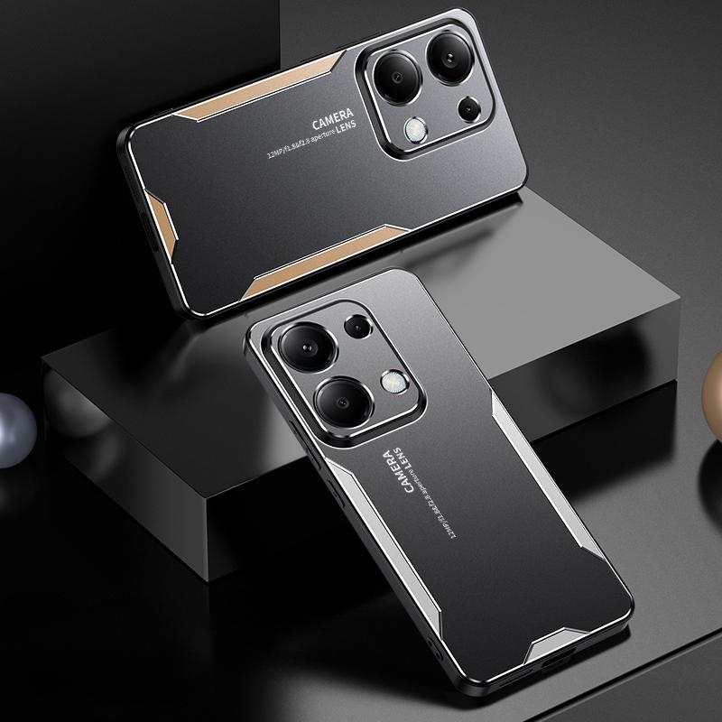 Для POCO M6 PRO 4G Чехол Роскошный металлический противоударный противоударный чехол с лазерной резьбой из алюминиевого сплава для Xiaomi POCO M6 PRO 4G Защитный матовый чехол для камеры