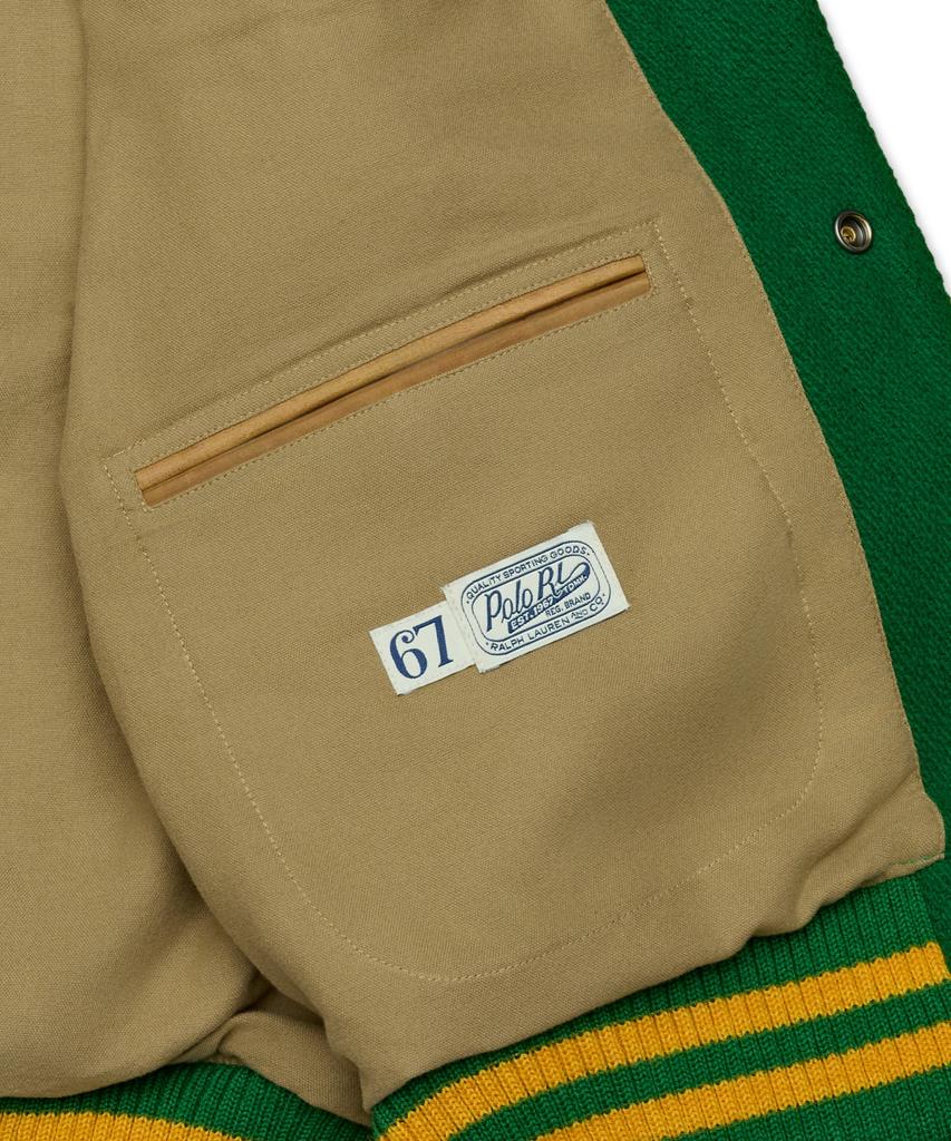 Polo Ralph Lauren Vintage Style Letterman Jacket - Green