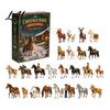 Cute Acrylic Collection Toys Christmas Pony Ornament Set 24-Day Advent Calendar with Mini Childrens Room Holiday Decor Horse Figures Tree