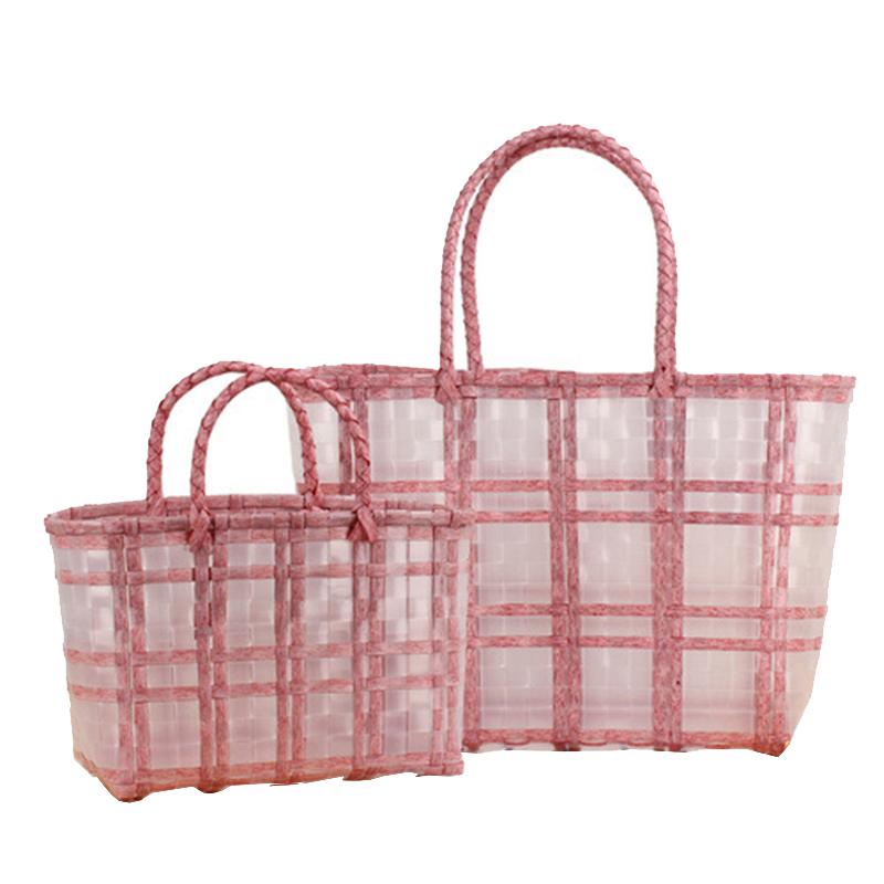 Летняя желеобразная женская модная прозрачная сумка большой вместимости пляжная сумка повседневная плетеная корзина для покупок тоут CLE
