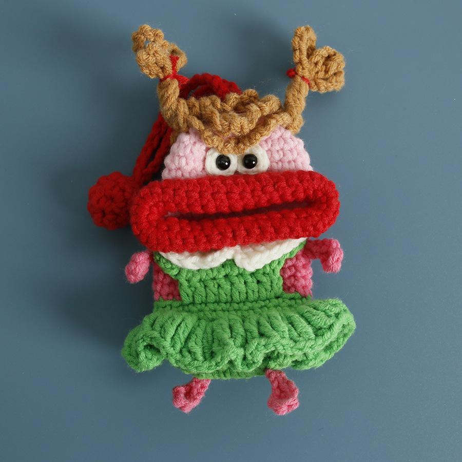 Забавные вязаные крючком брелоки Вязание Милая кукла с сосисочным ртом Держатель для ключей Полезная вязаная сумка для хранения Брелоки для автомобильных ключей Оптовая торговля