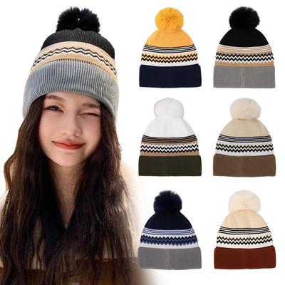 Шерстяная Акриловая Шапка-Бини Теплая Шапка от Холода Модная Повседневная Шапка-Чулком для Мужчин и Женщин