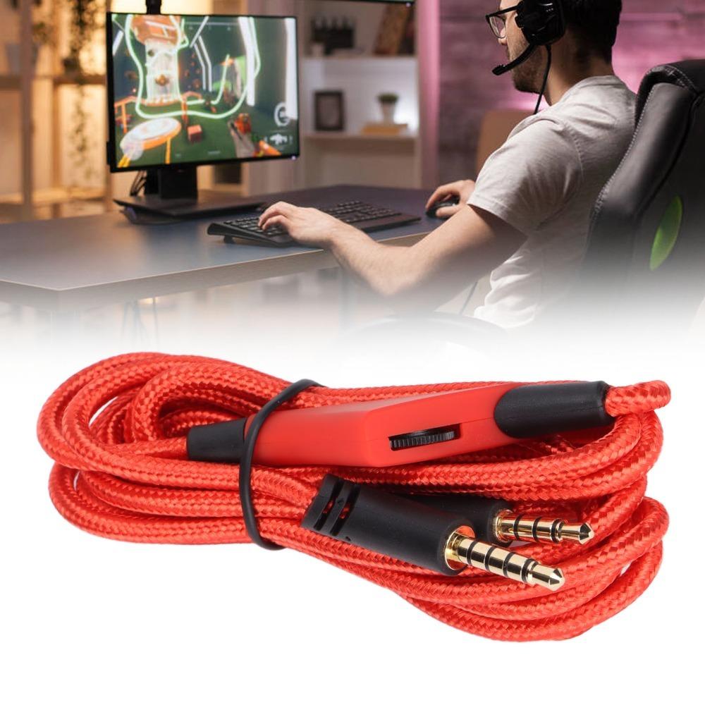 2m/6.6ft Nylon Braided Cable Inline Control Cord for Astro A10 A40TR Gaming Headset Music Listening