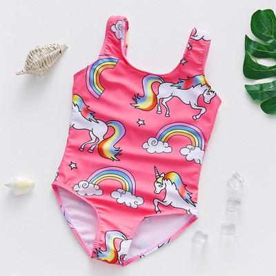 Слитный купальник для девочек из зарубежной торговли, размеры 2-9 лет