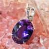 925 CERTIFIED 29.70 Ct Sterling Silver Pendant Natural Purple Tanzanite Jewelry MY.PDS-336-NS