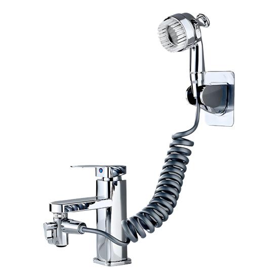 Водосберегающий внешний душевой комплект с пружинным шлангом, многофункциональная насадка для смесителя для раковины, гибкий пружинный дизайн, смеситель для раковины