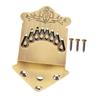 8 String Mandolin Tailpiece Feather Pattern Excellent Metal Bronze Color Mandolin Tailpiece