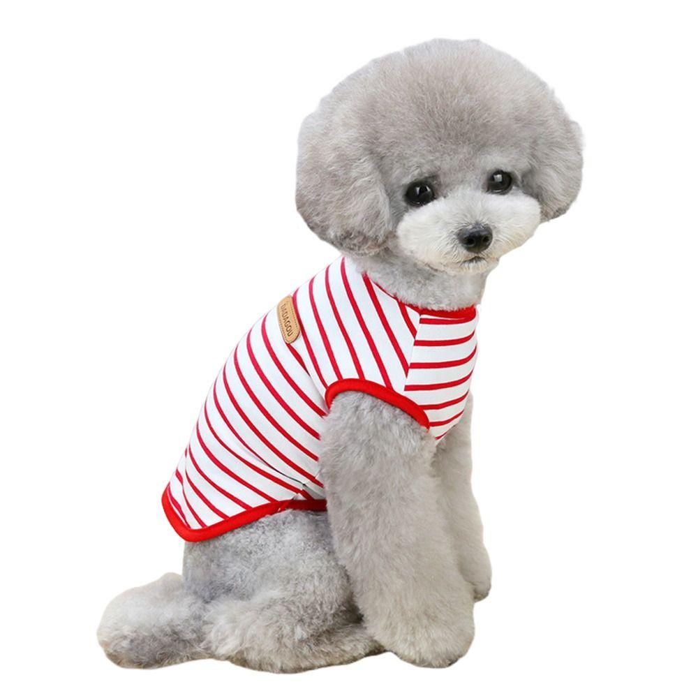 Cotton Dog Clothes Striped Small Dogs Pullovers Cute Puppy Sleeveless Vest for Small Large Dog