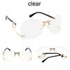 New Irregular Rimless Sunglasses Women Brand Designer Alloy Frame Oversize Gradient Sun Glasses Fashion Female Clear Shades