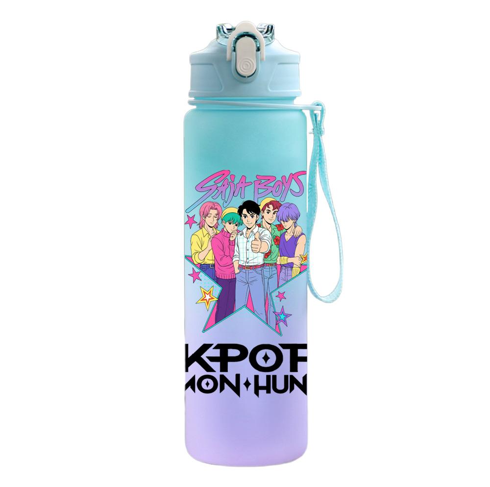 750Ml Water Bottle Demon Hunters Printed Large Capacity Drinking Cup Portable Outdoor Sports Water Cup Children Kid Gift
