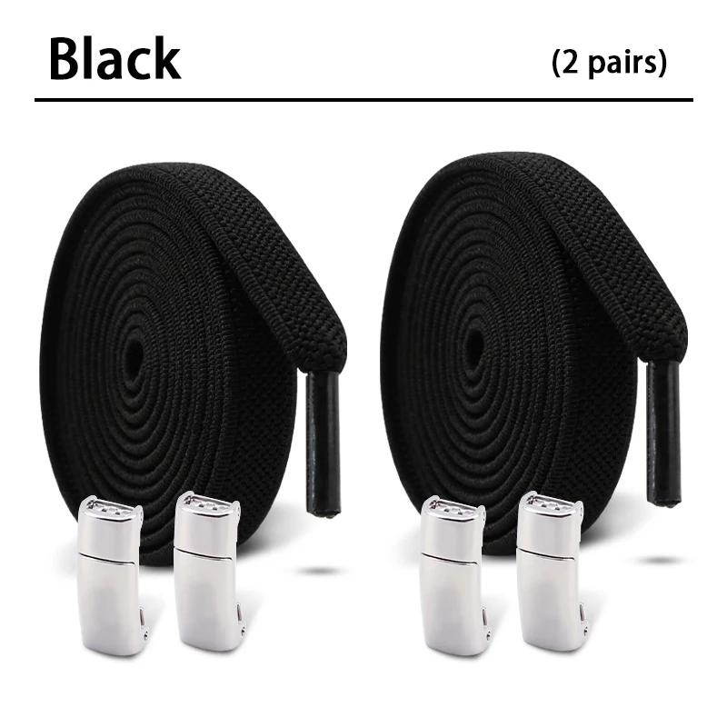 2 пары новых магнитных шнурков без завязок, эластичные шнурки, кроссовки, шнурки без завязывания, детские, взрослые, широкие шнурки, аксессуары для обуви
