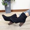 Fashion Retro Boots Women's Shoes 2024 New Square Heel Woman High Shoe Suede  Ankle Female Solid Platform Short Botines Mujer