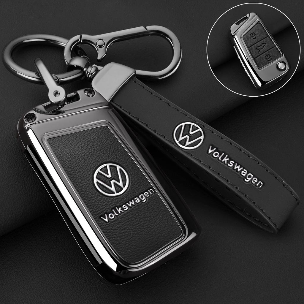 Для VW цинковый сплав Кожаный Чехол для Автомобильного Ключа Защитная Оболочка брелок для VW Volkswagen Golf 7 MK7 Tiguan MK2 T-roc T-cross Access