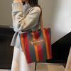 Tote Bag Women's Striped Canvas Shoulder Bag Student Class Hand Bag