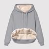 Women Warm Plush Hoodie Fleece Lined Winter  Long Sleeve Warm Velvet Pullovers Reversible Sweatshirts For Women Homewear