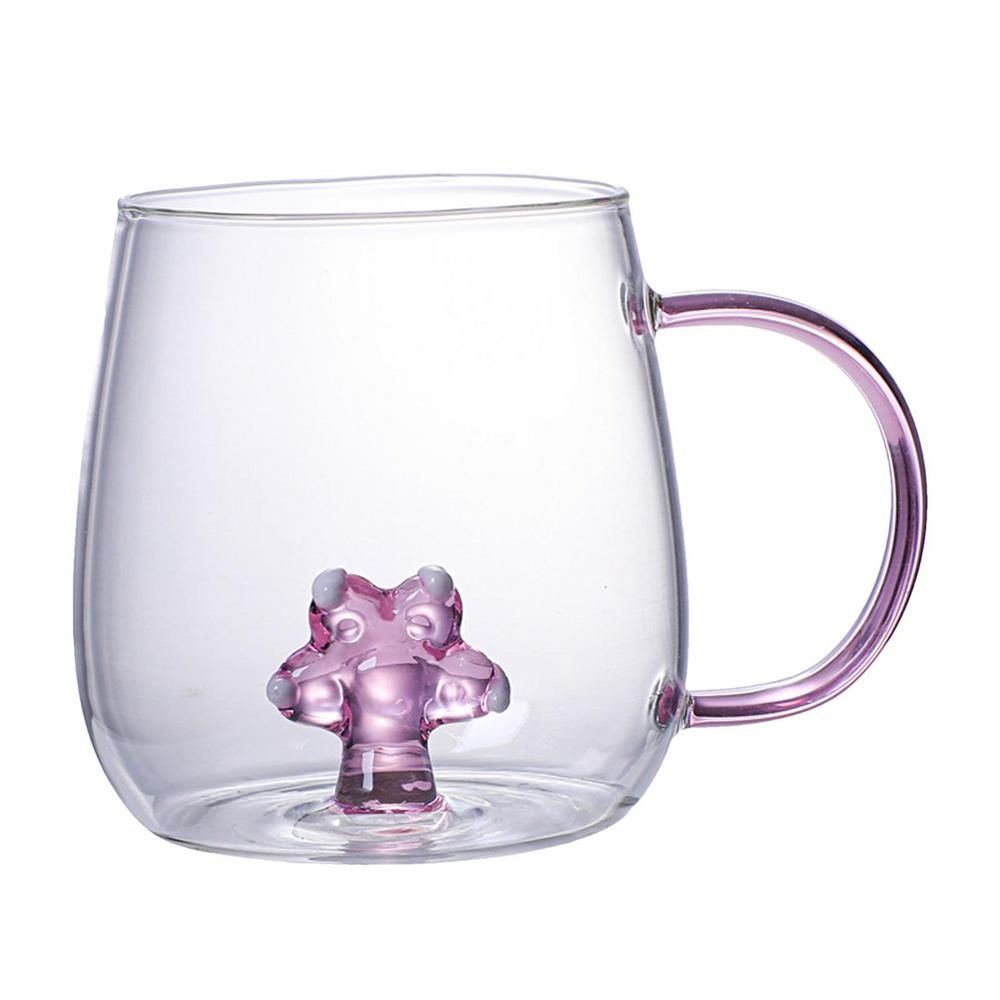 Кактус / Маленький кит Стеклянная чашка Трехмерная форма животного и растения Чашка для кофе, молока, напитков Милая прозрачная стеклянная чашка