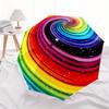 Rainbow Sphere Automatic Folding Umbrella  8 Ribs, Durable Iron Frame, Bright Color Pattern Compact Travel Umbrella, Suitable for Outdoor, B