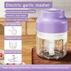 Electric Garlic Masher Mini Portable Veggie Chopper USB Charging Wireless Food Processor Meat Slicer Egg Beater