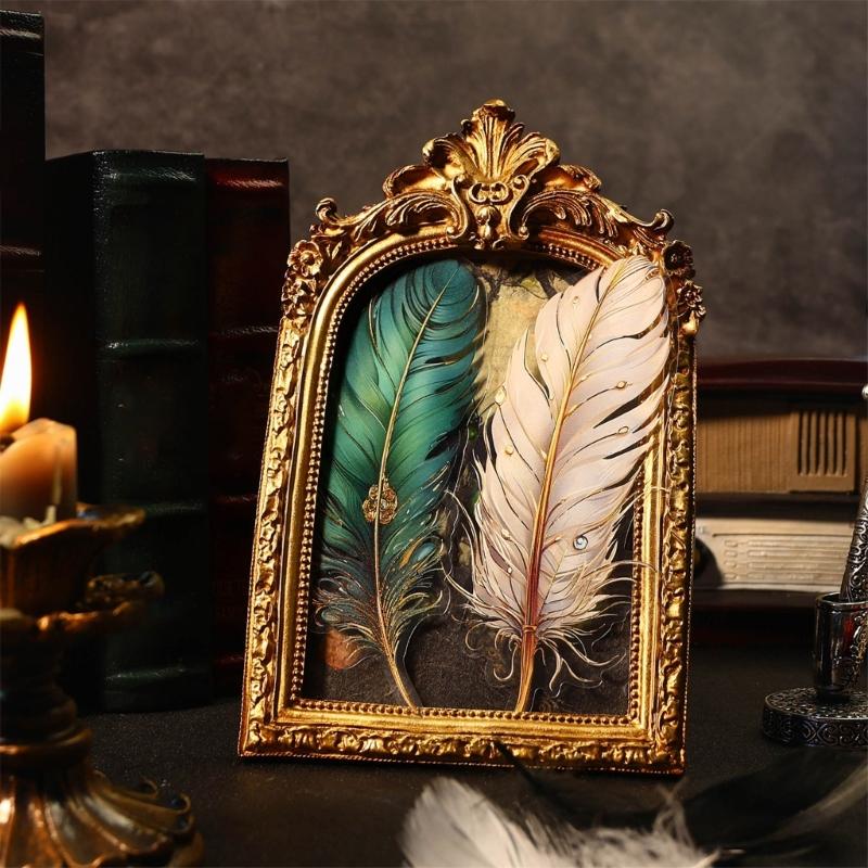 5Pcs Retro Feather PET Sticker Aesthetic Decorative Sticker For Journal Photo Album Scrapbooking Phone Case Wrapping