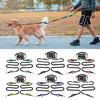 Dog Leash with Waist Bag Reflective Retractable Leash for Two Dogs Hands-Free Running Leash with Padded Handles Night Safety Walking Gear