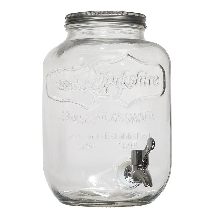 Fontaine à Boisson - HOME DECO FACTORY - Verre - 4L - Transparent et Gris