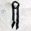 Women's Solid Silk Ribbon Scarf: Thin, Long, Narrow Neck Tie & Shirt Accessory