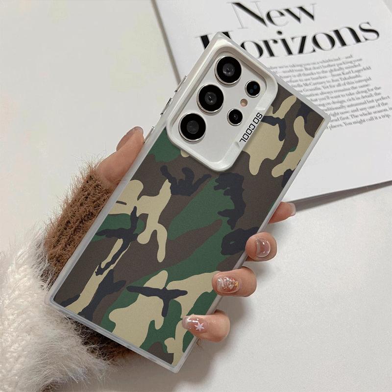 Camouflage Military Pattern Soft Phone Case for Samsung Galaxy S24 S25 FE S26 Edge S23 Ultra S22 Plus S21 + Shockproof Cover Bac