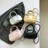 Texture PU Leather Small Top-handle Bags  Solid Color Handbags Designer Casual Crossbody Shoulder Bag For Daily Used