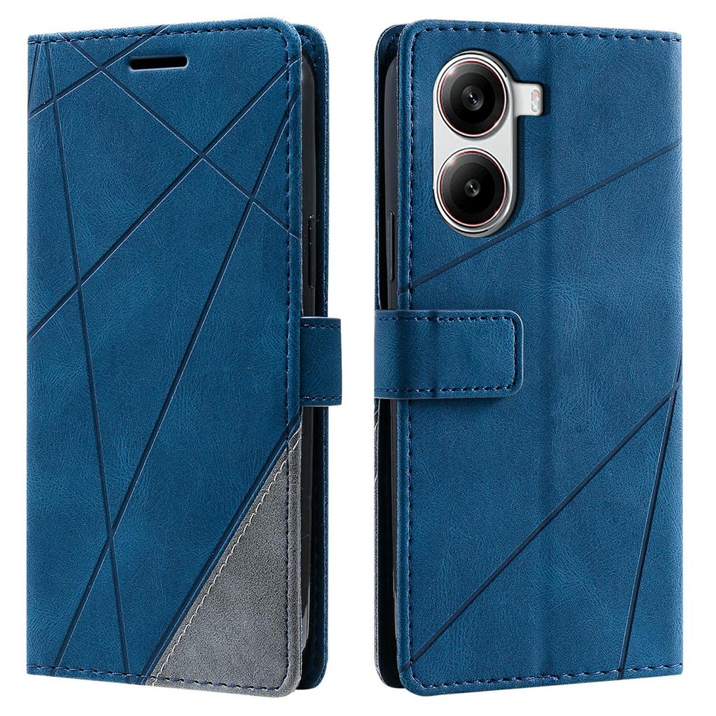 Для Xiaomi Redmi Turbo 4 5G/Poco X7 Pro 5G Чехол с тиснеными линиями, из ПУ кожи, с отделкой, кошелек, чехол для телефона