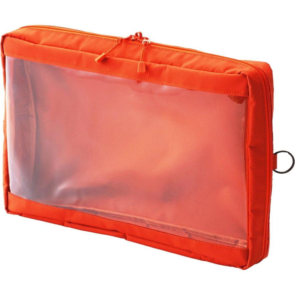 LIHIT LAB Pouch Clear Box A4 Orange F7585-4