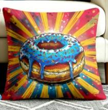 Cute Dessert Cake Printed Pillowcase Single Side Print Soft Home Living Room Garden Decor Cushion Cover No Insert