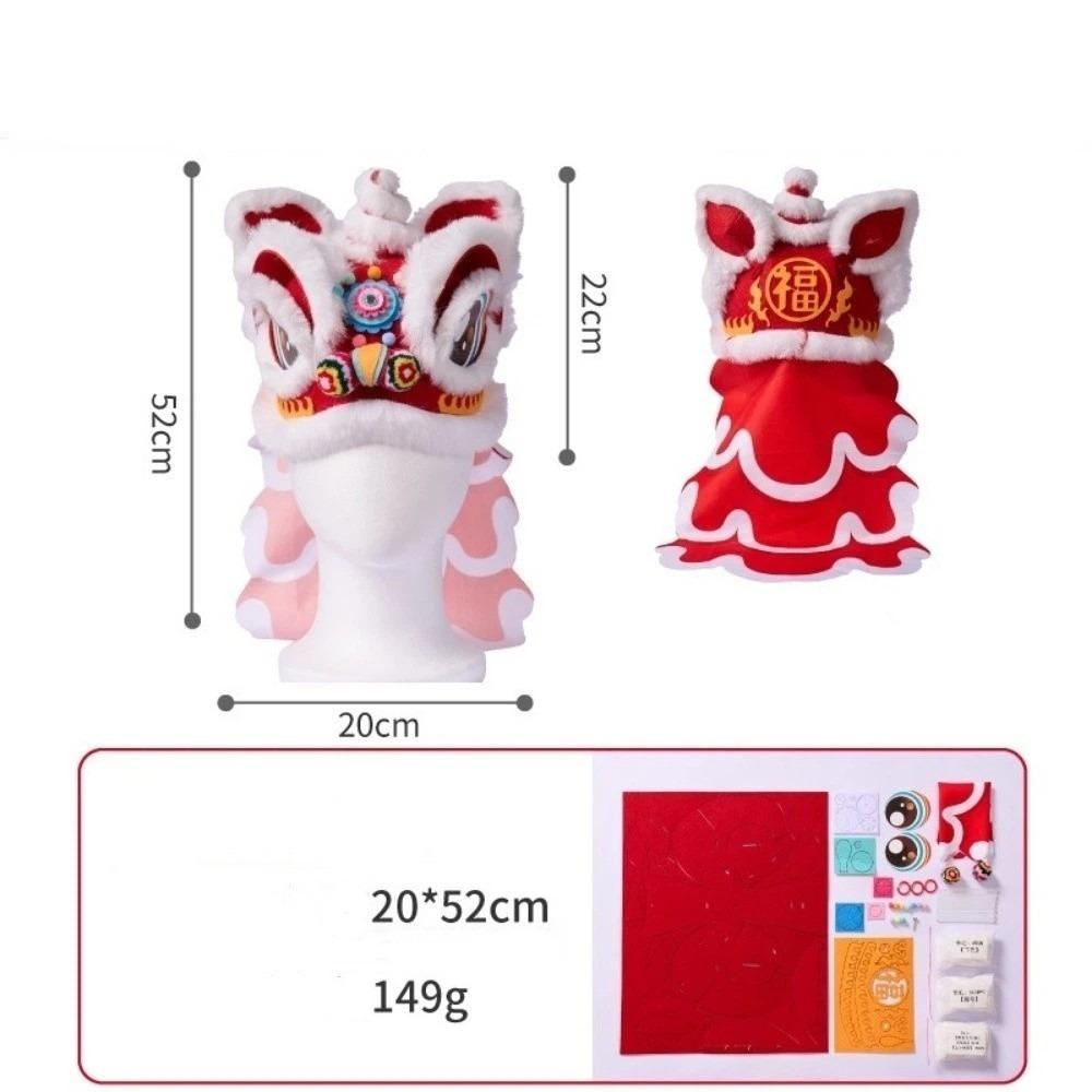 Plush Handmade Headwear Non Woven Headwear Props Gift Lion Dance Hat  Children's Crafts