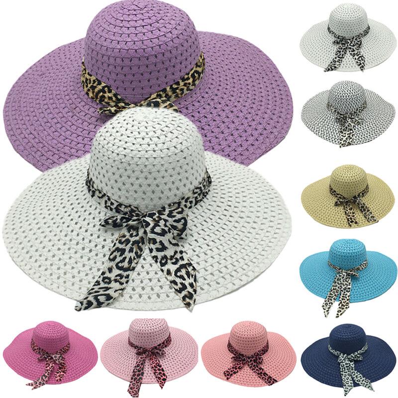 Женская пляжная шляпа, женская солнцезащитная кепка-дерби с широкими полями, флоппи-фолд, повседневная летняя соломенная шляпа от солнца