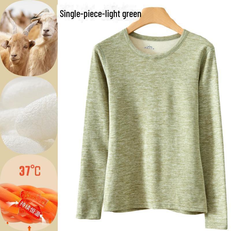 Комплект нижнего белья из шелка и кашемира для мужчин и женщин с круглым вырезом