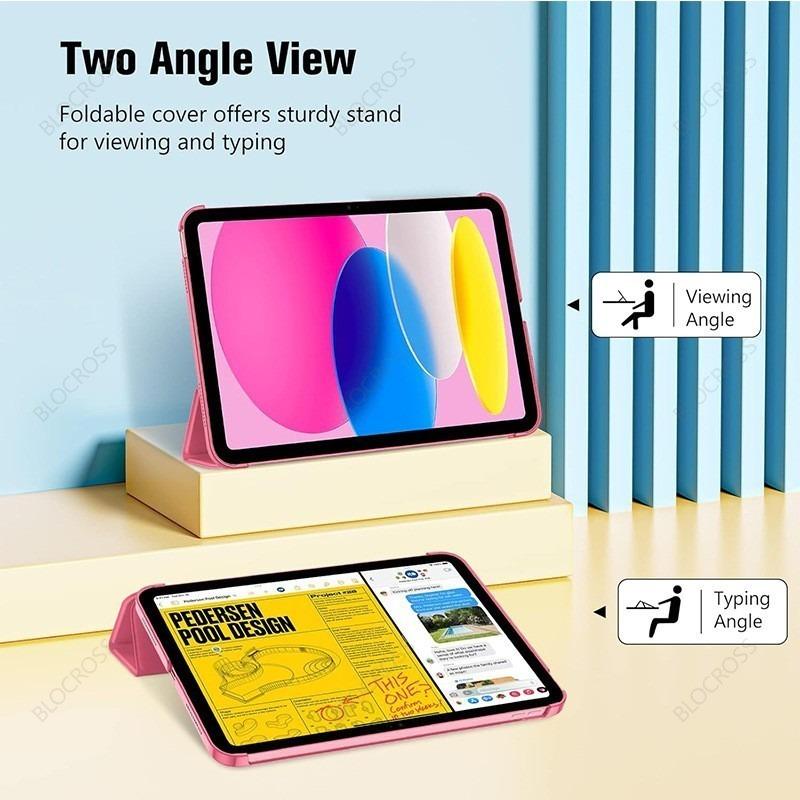 For iPad 12th A19 11th A16 Tablet Case 10.2 9th 8th 7th Pro 11 Air 11 4 5 10.9 inch 12.9 13 M2 M3 M4 Slim Stand Hard Back Cover