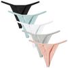 TUOTISI Cotton Ribbed Bare Lucky Set Women's T-Back Panties, Knit, Low-Rise, Stretchy, Comfortable, Non-Slip, Sexy, Bikini, Tanga, Smooth, Skin, Bag,
