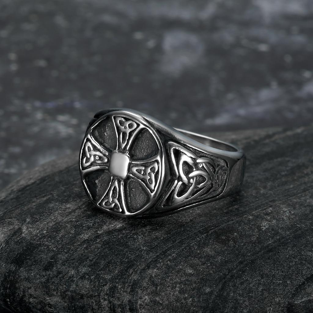 Trendy Cross Viking Men's Retro Ring