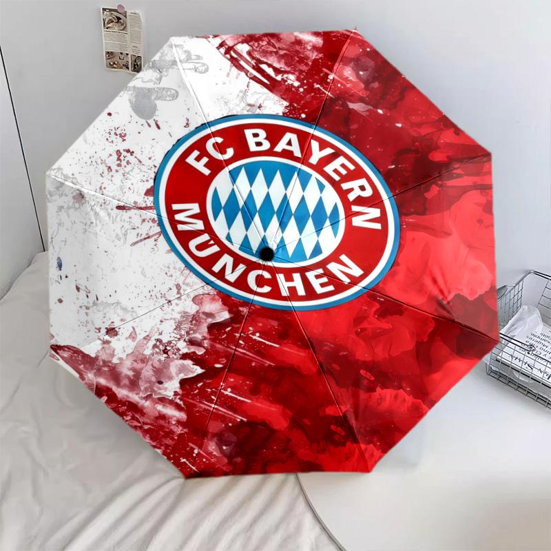1 PC Automatic Folding Umbrella - Fc Bayern Munich Pattern Portable Foldable Design With 8 Ribs Christmas Birthday Gifts