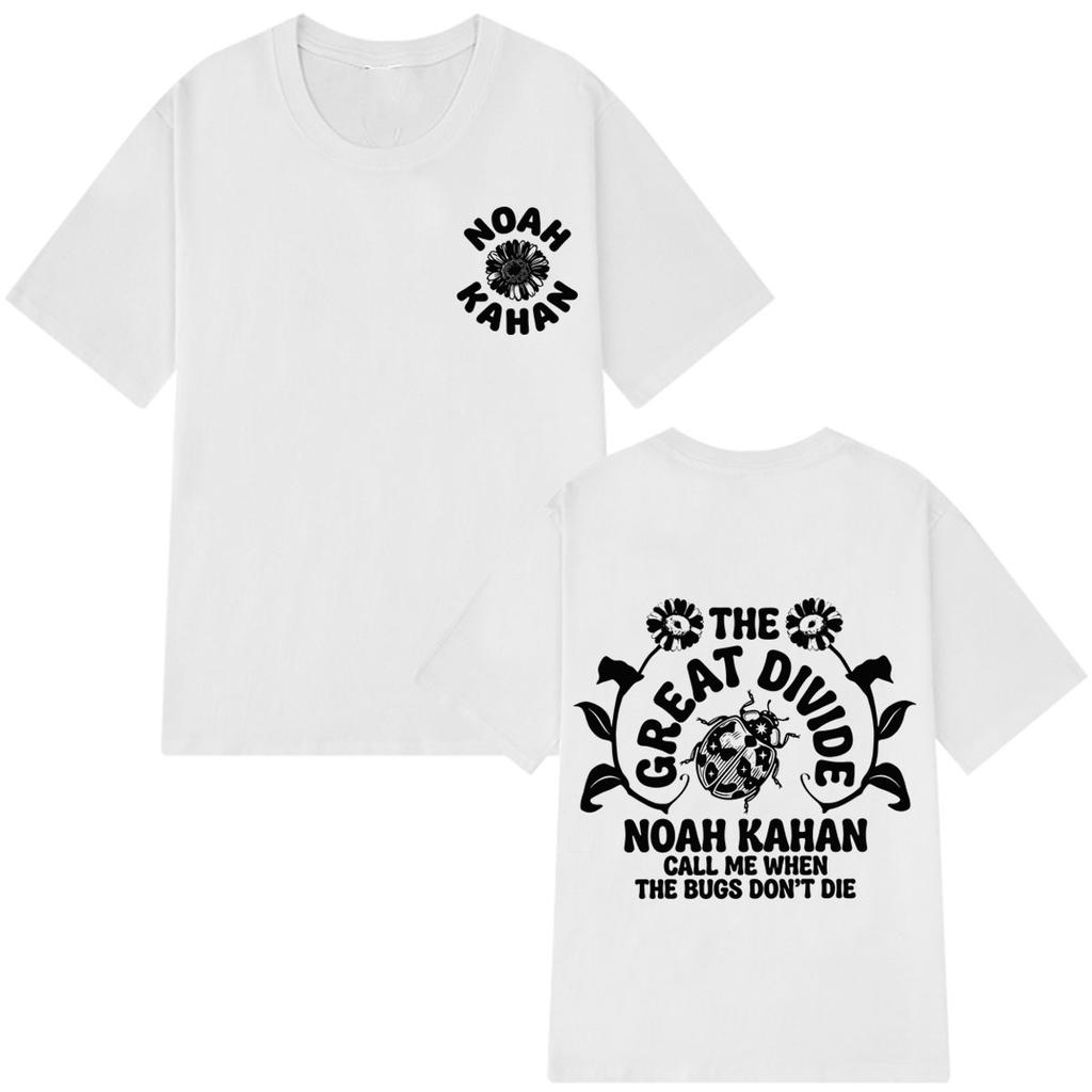 Noah Kahan The Great Divide Tour Графическая футболка Мужская Женская Мода Повседневная Y2K Рубашки Летние Хлопковые Оверсайз Свободные Топы