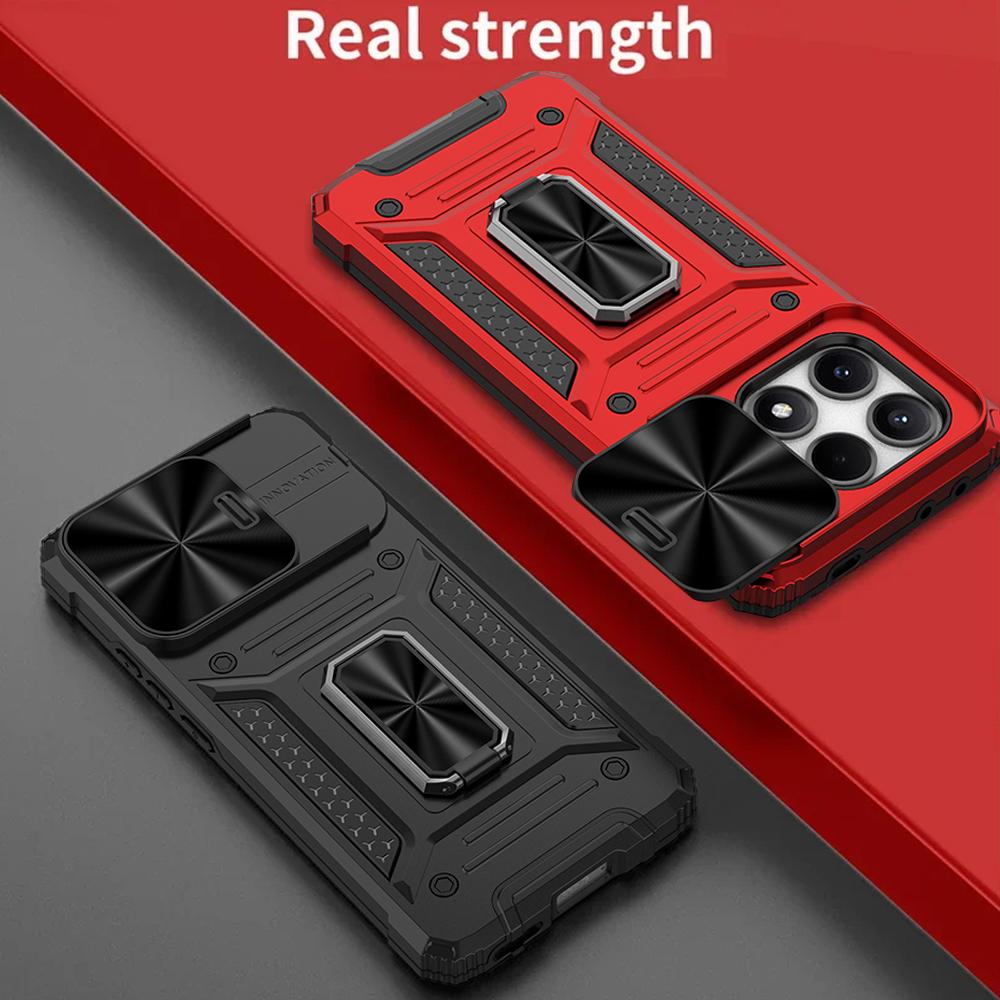 Слайд-камера Funda для POCO X6 Pro 5G Redmi Note 13 Pro 5G Case Armor Metal Ring Stand Защитная крышка для POCO X6 5G Capa