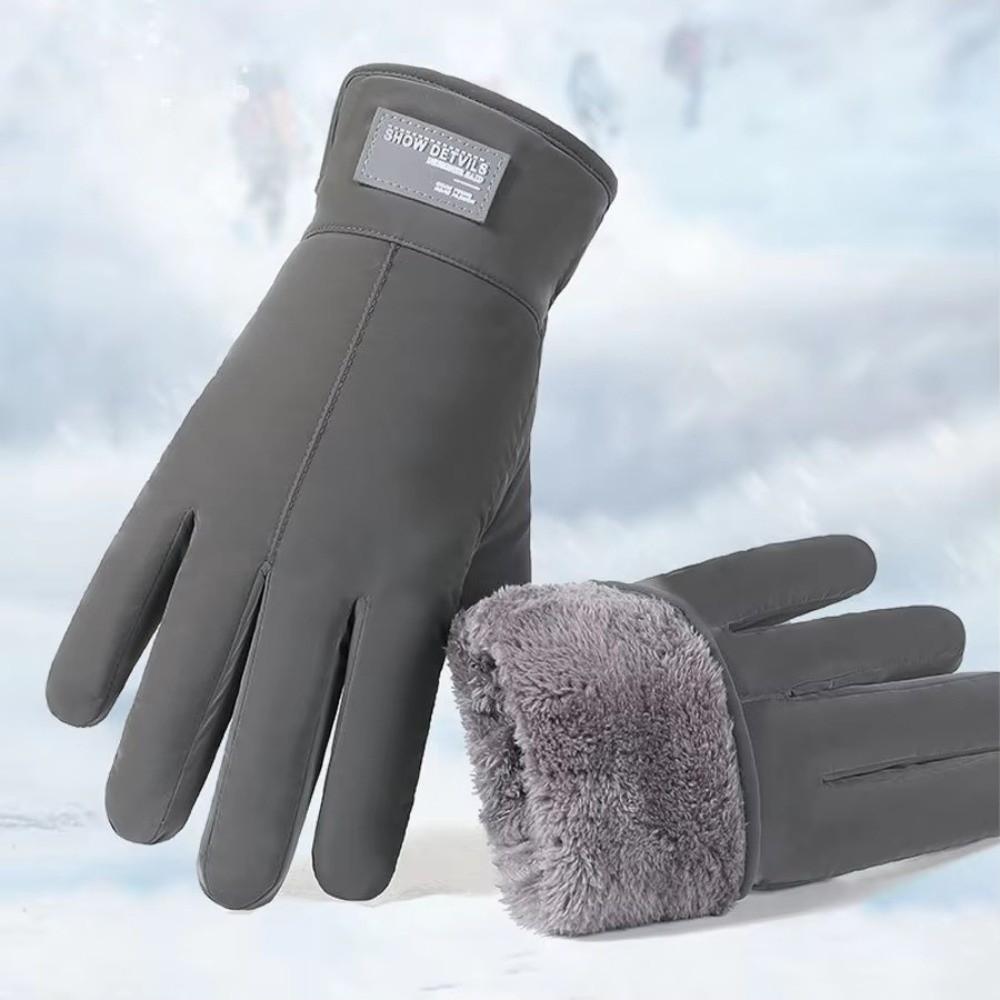 Fleece-lined Full Finger Gloves Touchscreen Outdoor Sports Gloves Fashion Cycling Gloves