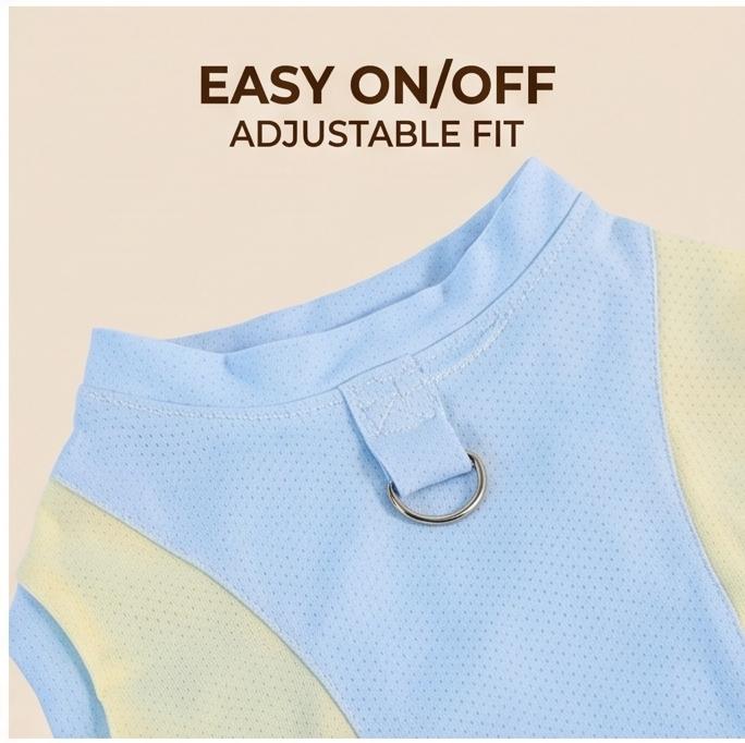 Thin Breathable Color-Block Dog Summer Vest, Cooling Anti-Heat Pet Clothes for Small to Medium Dogs, Ideal for Daily Indoor and Outdoor Wear